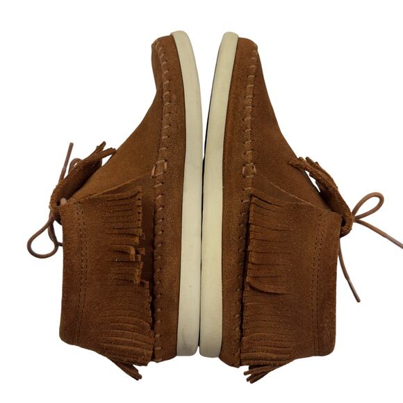 Minnetonka Venice Brown Fringe Boho Southwestern Moccasin Boots Women's Size 7 - Picture 6 of 9